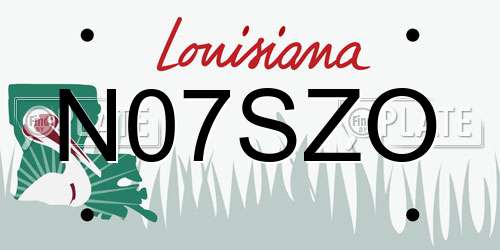 N07SZO Louisiana License Plate