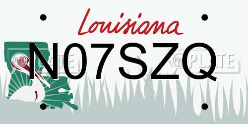 N07SZQ Louisiana License Plate