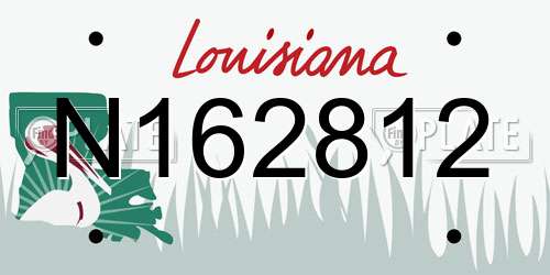 N162812 Louisiana License Plate
