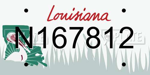 N167812 Louisiana License Plate