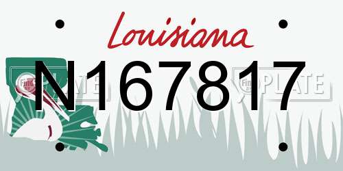 N167817 Louisiana License Plate