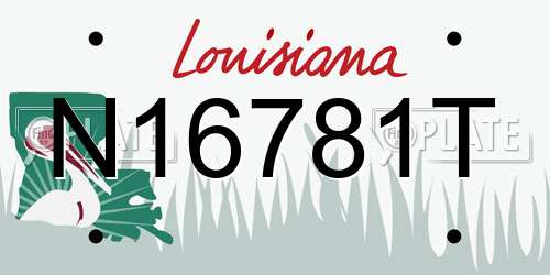 N16781T Louisiana License Plate