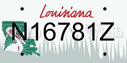 N16781Z Louisiana License Plate