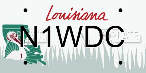 N1WDC Louisiana License Plate