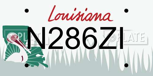 N286ZI Louisiana License Plate