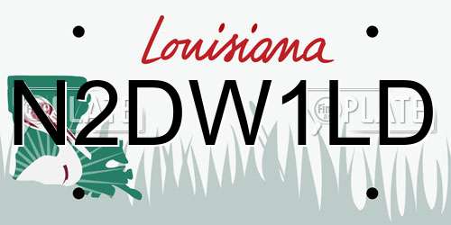 N2DW1LD Louisiana License Plate