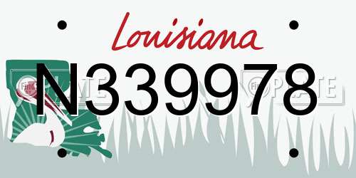 N339978 Louisiana License Plate
