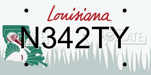 N342TY Louisiana License Plate