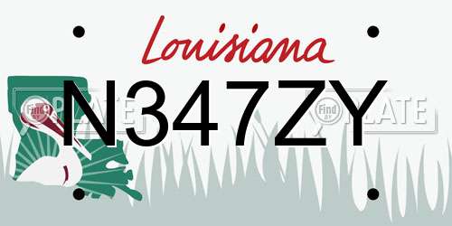 N347ZY Louisiana License Plate