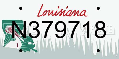 N379718 Louisiana License Plate