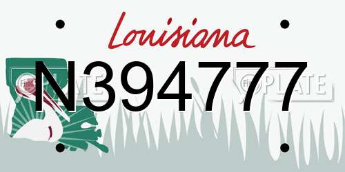 N394777 Louisiana License Plate