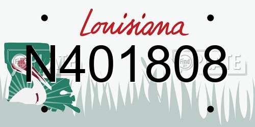 N401808 Louisiana License Plate