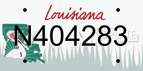 N404283 Louisiana License Plate