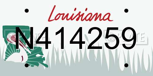 N414259 Louisiana License Plate