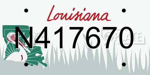 N417670 Louisiana License Plate