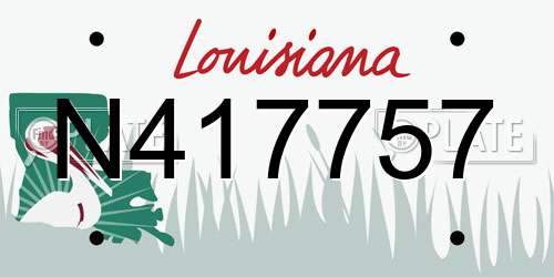 N417757 Louisiana License Plate
