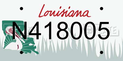 N418005 Louisiana License Plate