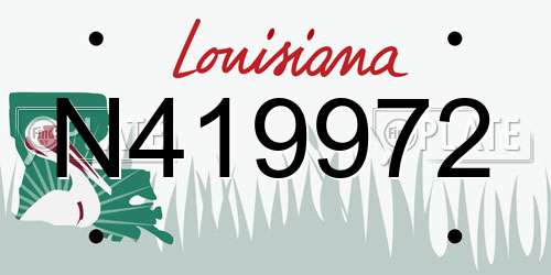 N419972 Louisiana License Plate