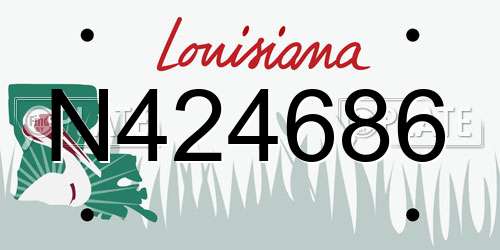 N424686 Louisiana License Plate