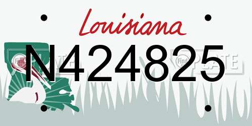 N424825 Louisiana License Plate