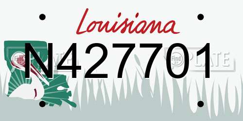 N427701 Louisiana License Plate