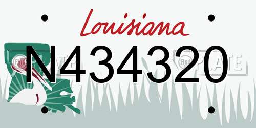 N434320 Louisiana License Plate