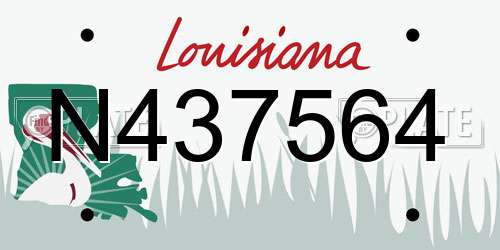 N437564 Louisiana License Plate