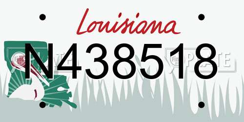 N438518 Louisiana License Plate