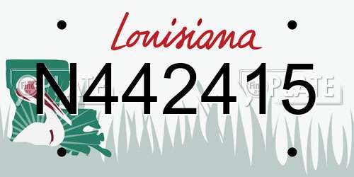 N442415 Louisiana License Plate