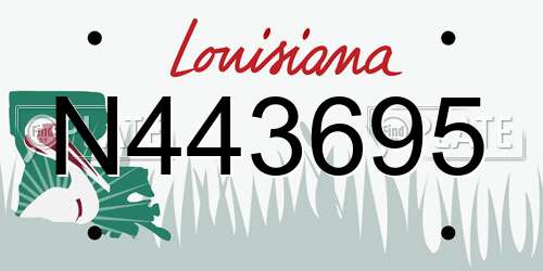 N443695 Louisiana License Plate