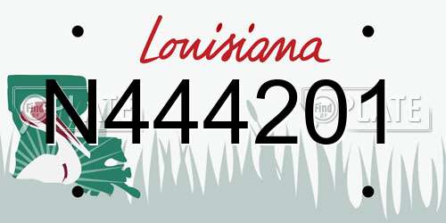 N444201 Louisiana License Plate