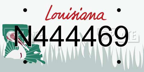 N444469 Louisiana License Plate