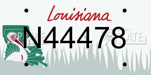 N44478 Louisiana License Plate