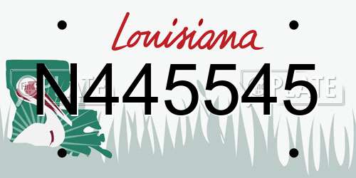 N445545 Louisiana License Plate