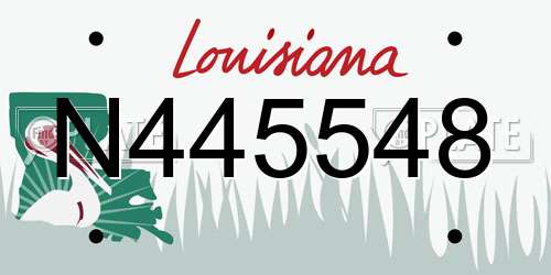 N445548 Louisiana License Plate