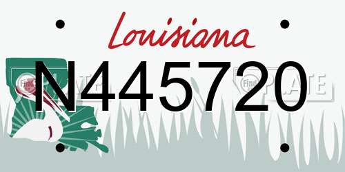 N445720 Louisiana License Plate