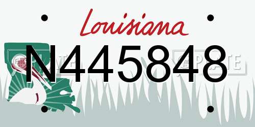 N445848 Louisiana License Plate