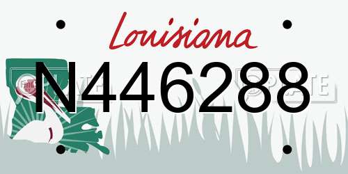 N446288 Louisiana License Plate