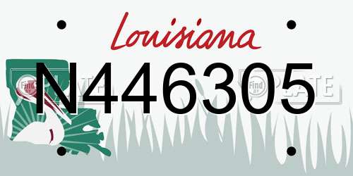 N446305 Louisiana License Plate