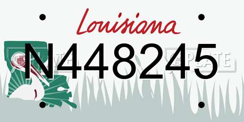 N448245 Louisiana License Plate