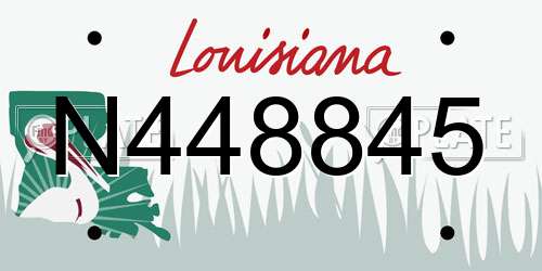 N448845 Louisiana License Plate