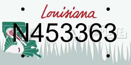 N453363 Louisiana License Plate