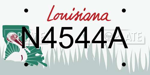 N4544A Louisiana License Plate