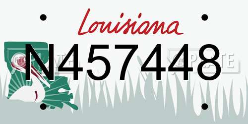 N457448 Louisiana License Plate