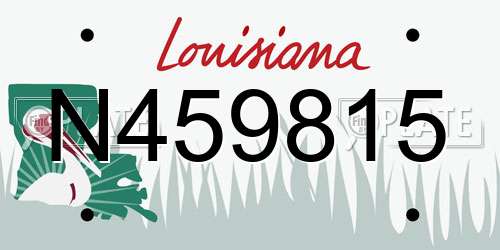 N459815 Louisiana License Plate