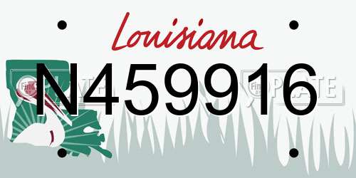 N459916 Louisiana License Plate