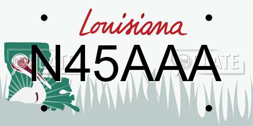 N45AAA Louisiana License Plate