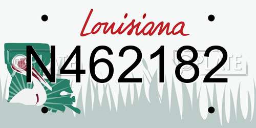 N462182 Louisiana License Plate