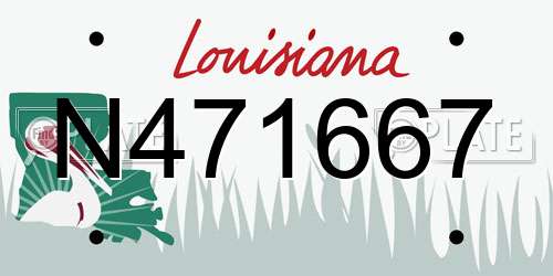 N471667 Louisiana License Plate