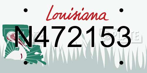 N472153 Louisiana License Plate